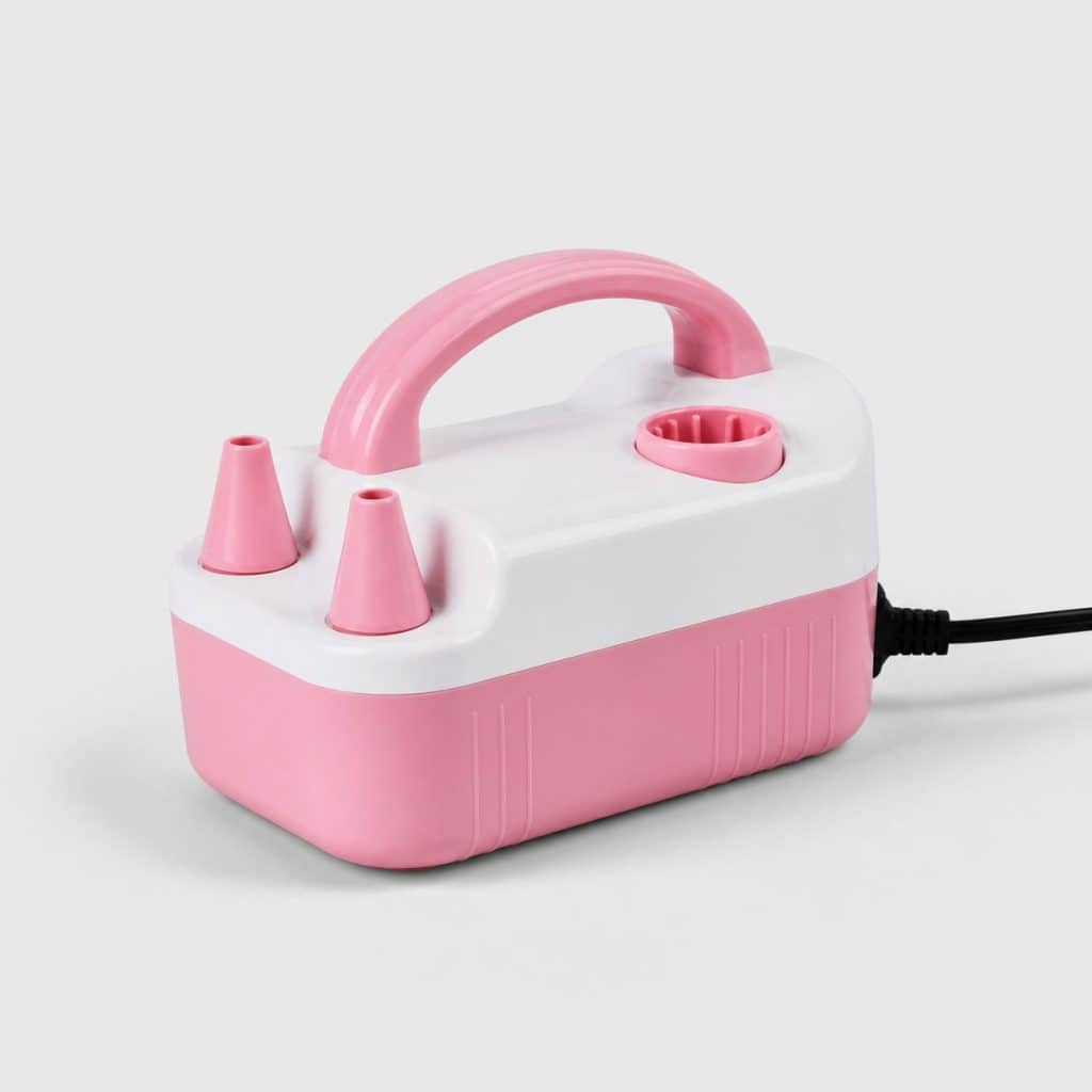 Gonfleur electrique de ballons double buse, vue de face sur fond clair